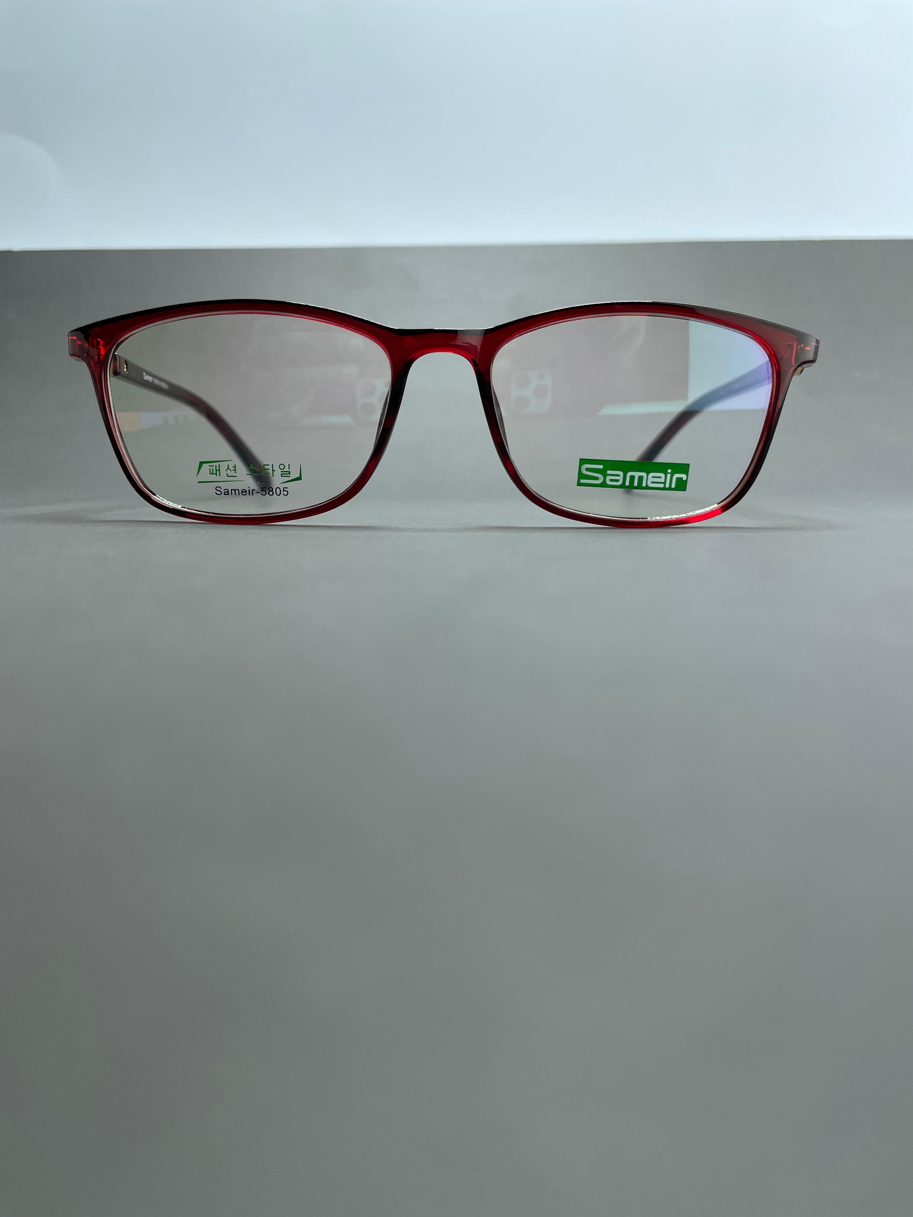 Red tortoiseshell glasses frame with gold