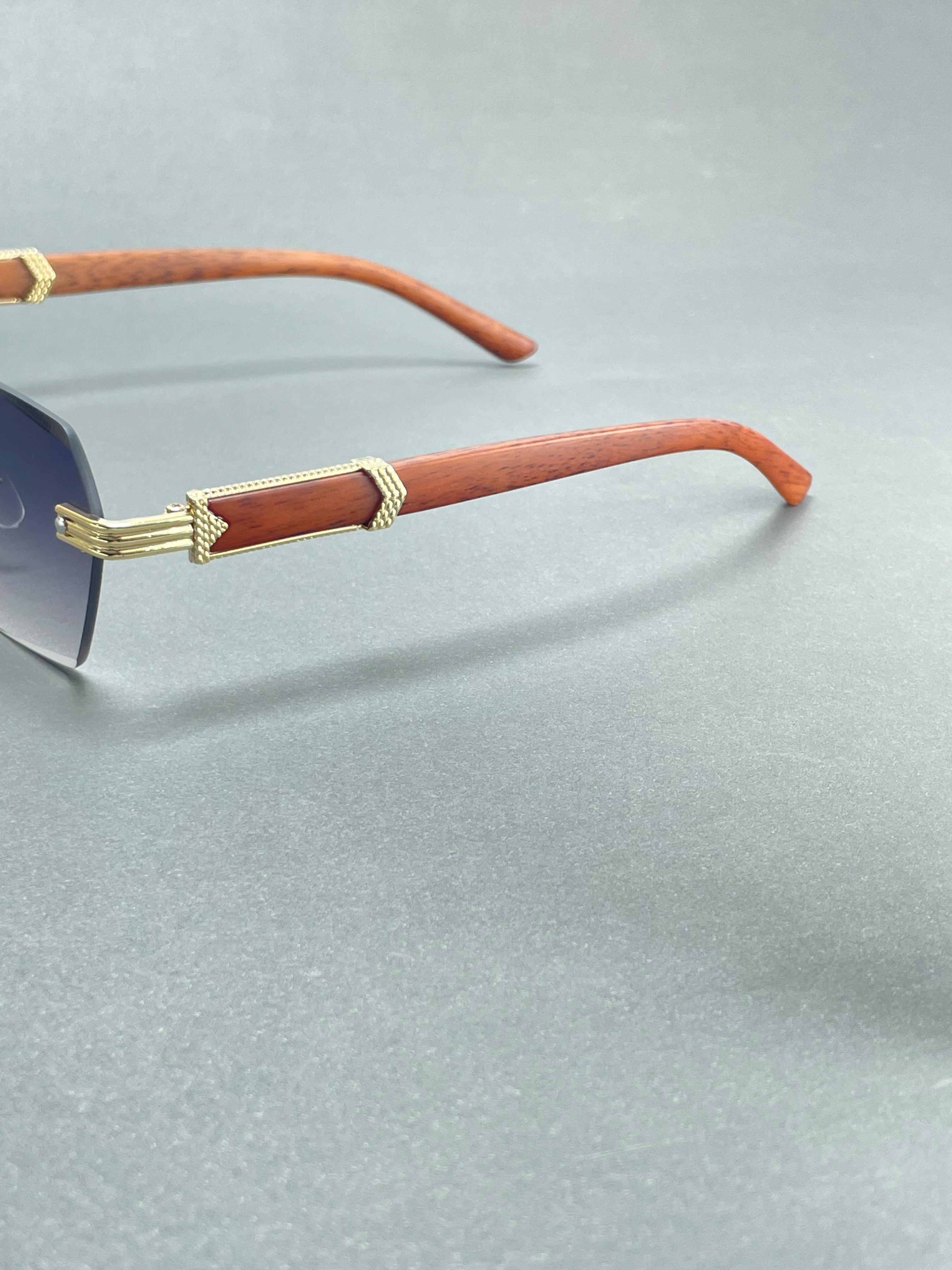 Vintage cartier brown rimless sunglasses