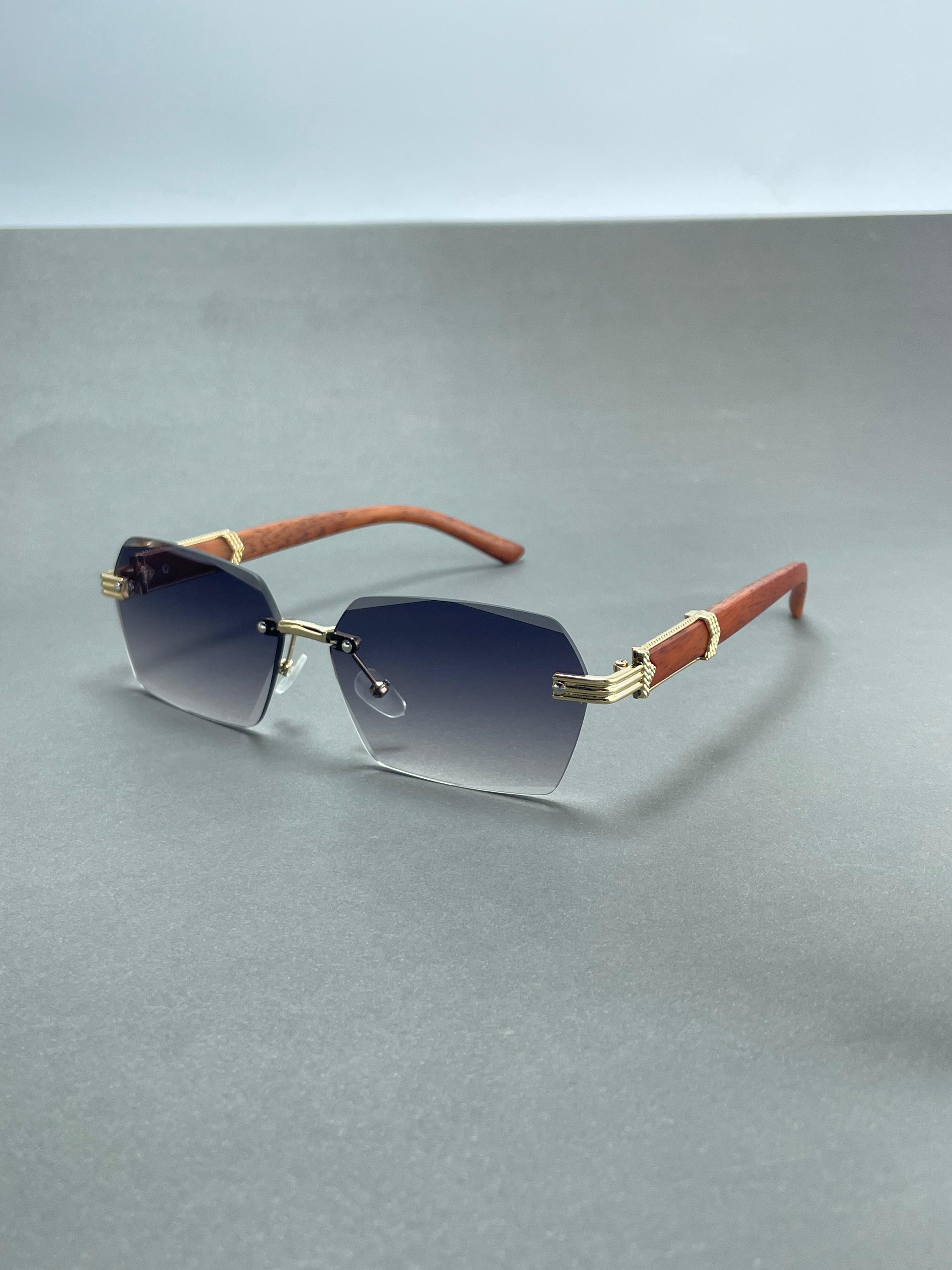 Vintage cartier brown rimless sunglasses