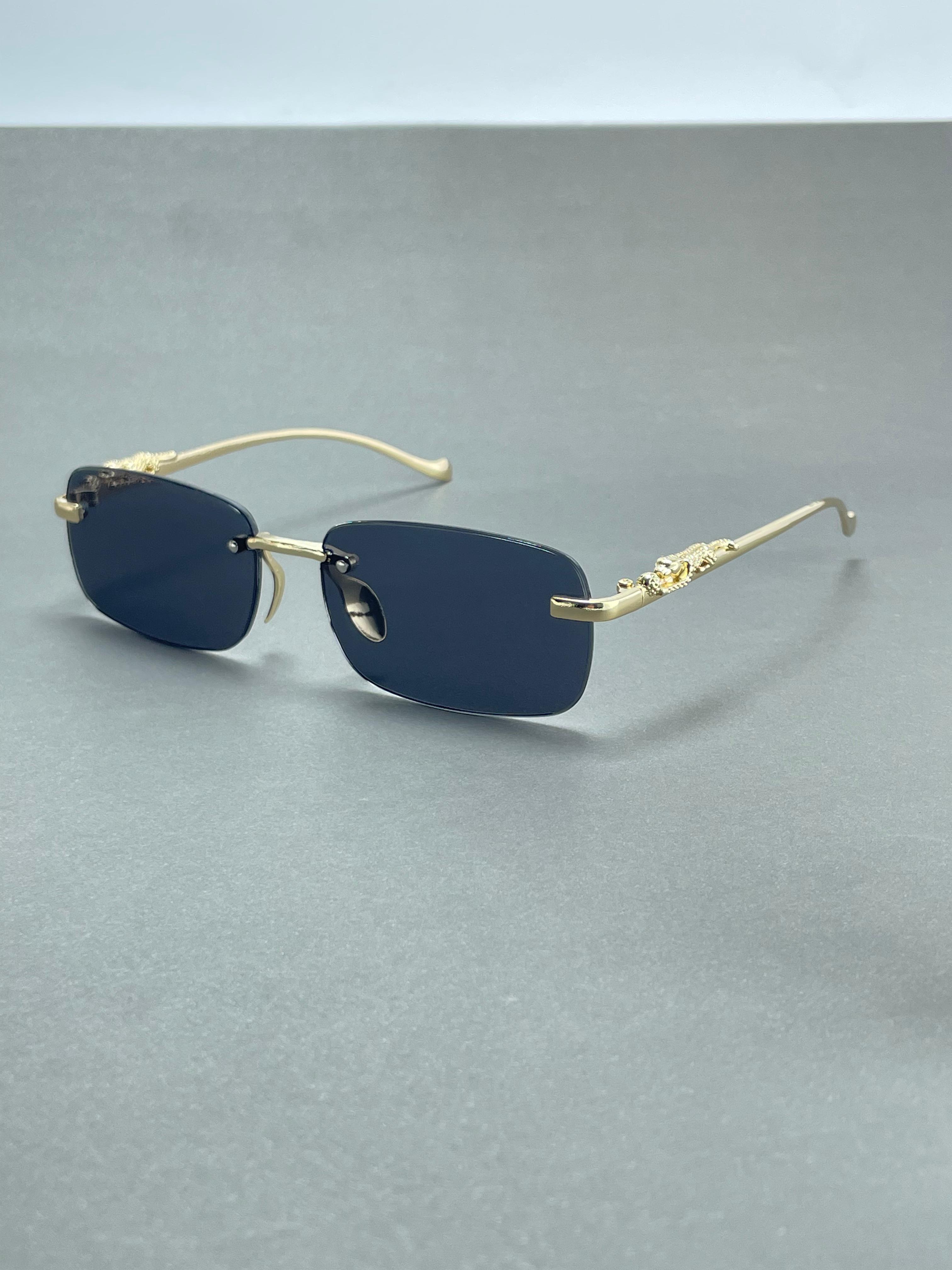 Rimless rectangular sunglasses