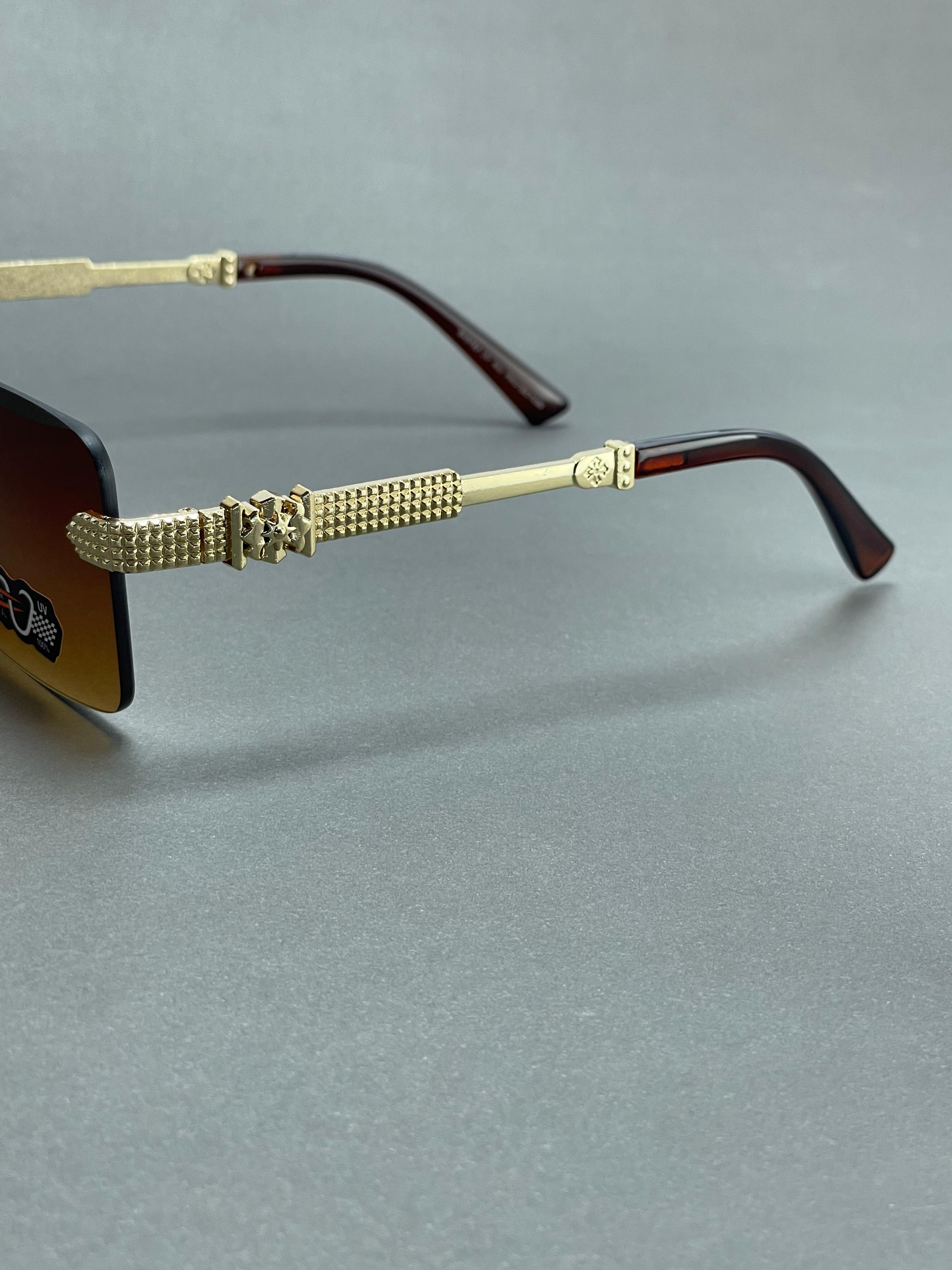 Gold rimmed sunglasses